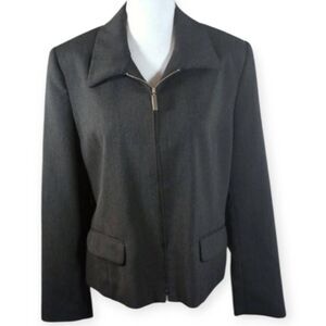 NEW YORK AND COMPANY GRAY ZIP UP BLAZER SZ.12 EUC.